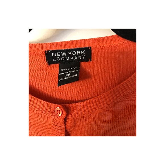 NEW YORK & CO. WOMENS LONG SLEEVE BUTTON DOWN CARDIGAN SWEATER SIZE X-SMALL - Picture 4 of 7